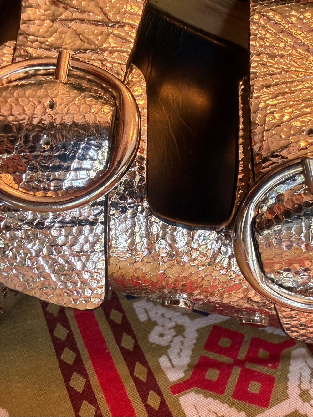 Isabel Marant Lennyo Metallic Snakeskin Silver Slide Sandals - Picture 4 of 10